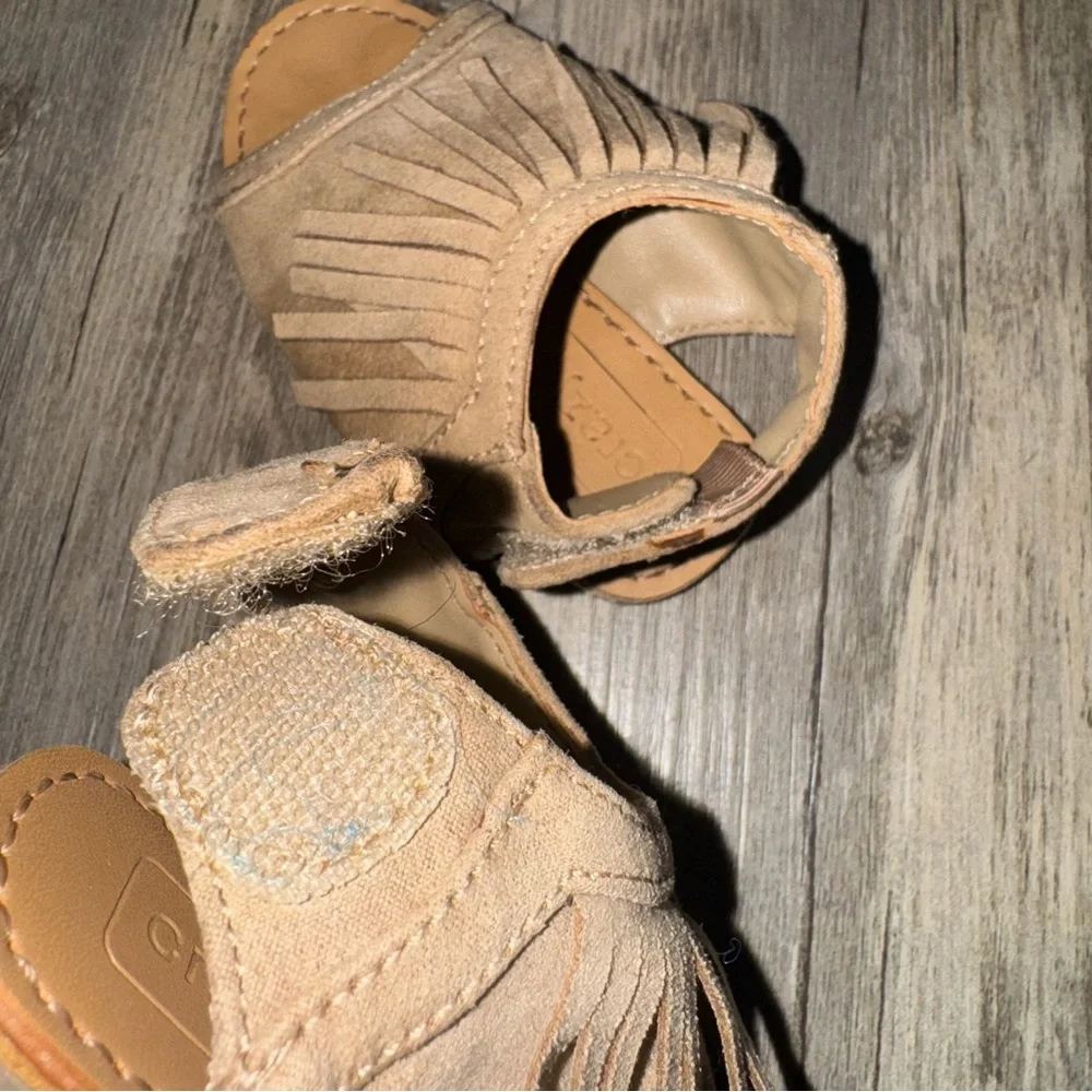 Crazy 8 Tan Fringe Kids Sandals